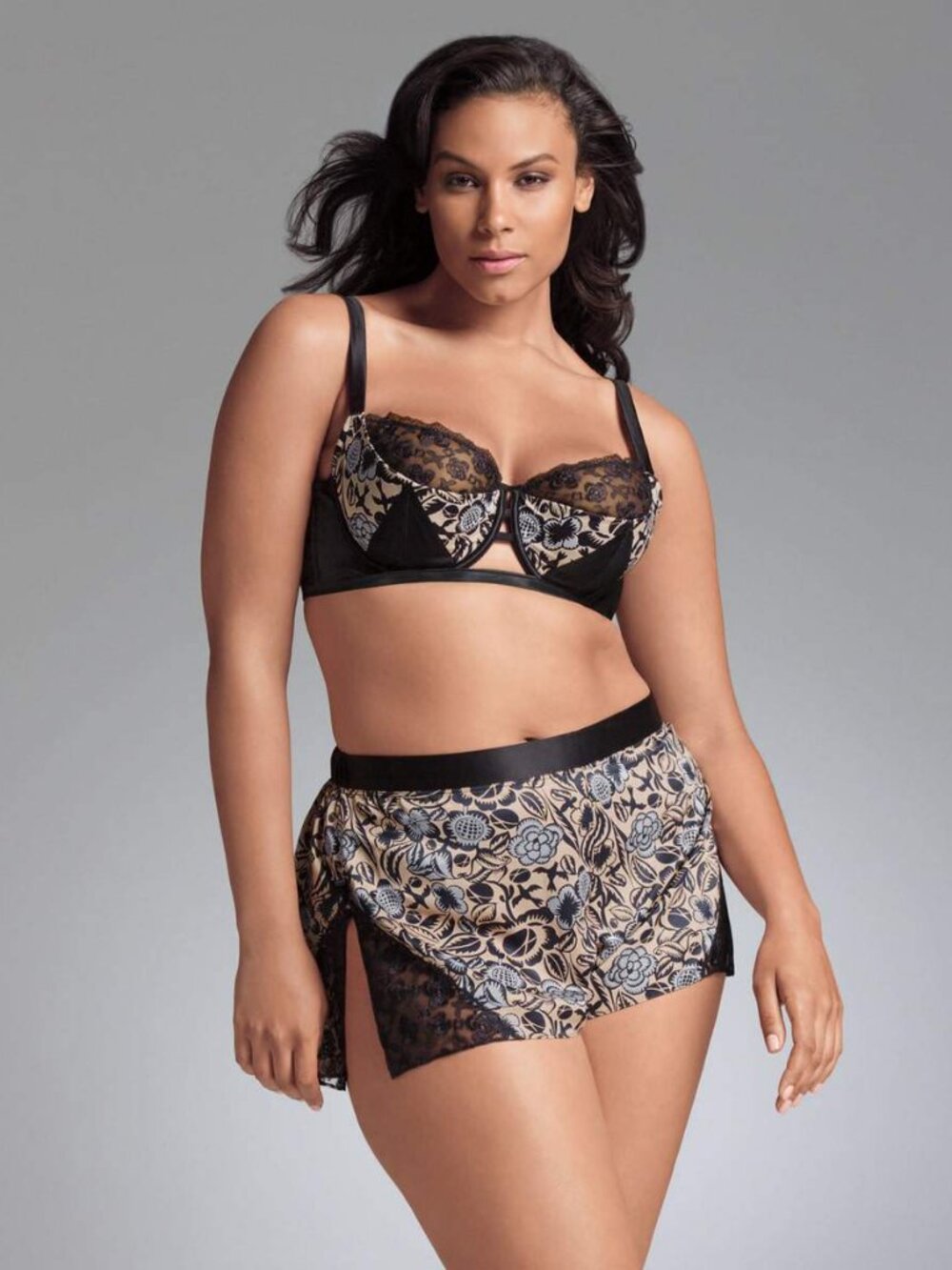 2014 Sophie Theallet for Cacique Lane Bryant Floral Lace Satin Sleep Short 26/28